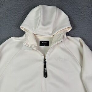 ASRV Tech Hoodie Mens Medium Cream Coolever Full Zip Pullover Stretch Gym